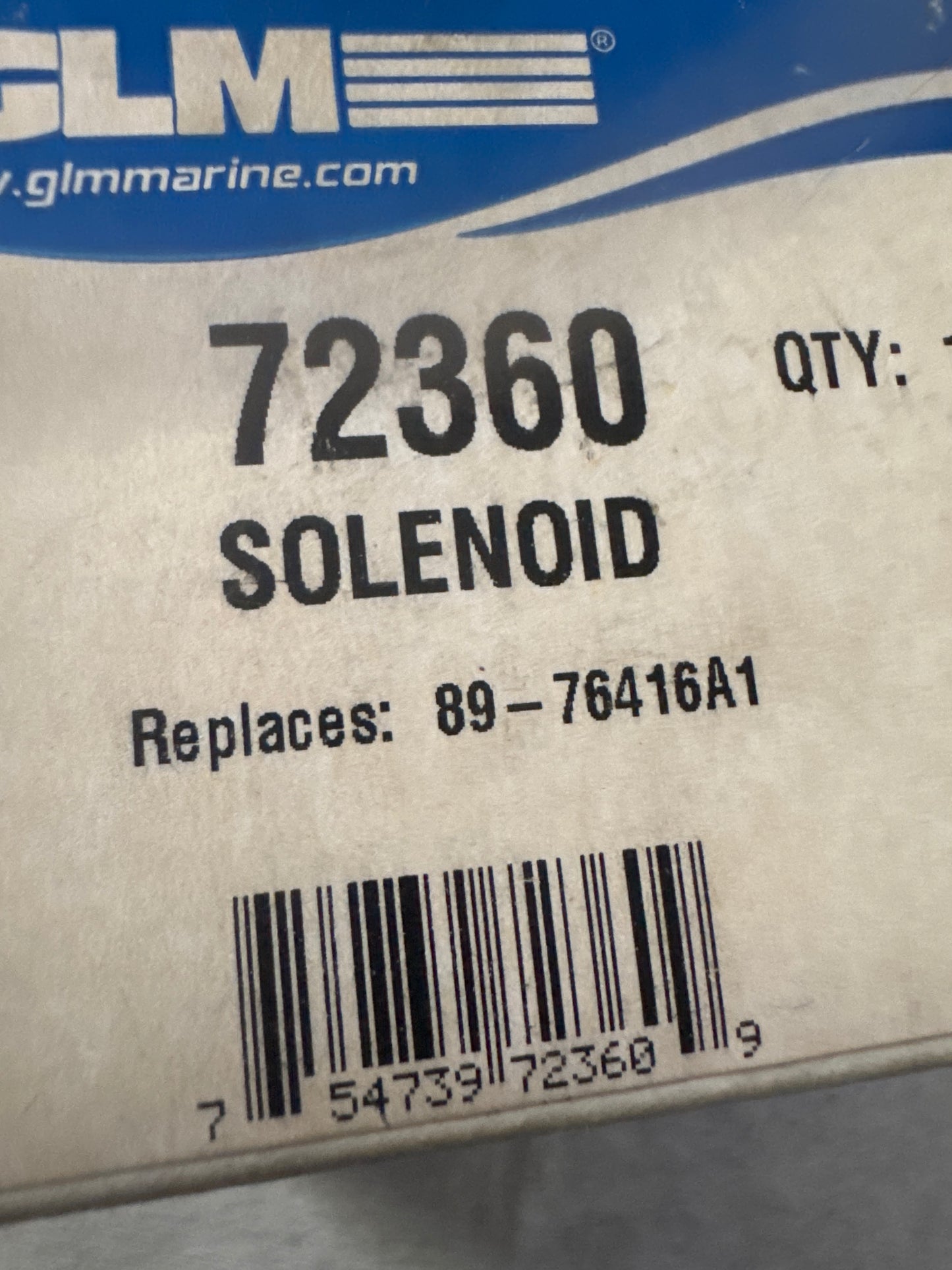 GLM 72360 Marine Solenoid – Replaces 89-76416A1 – New (Open Box)