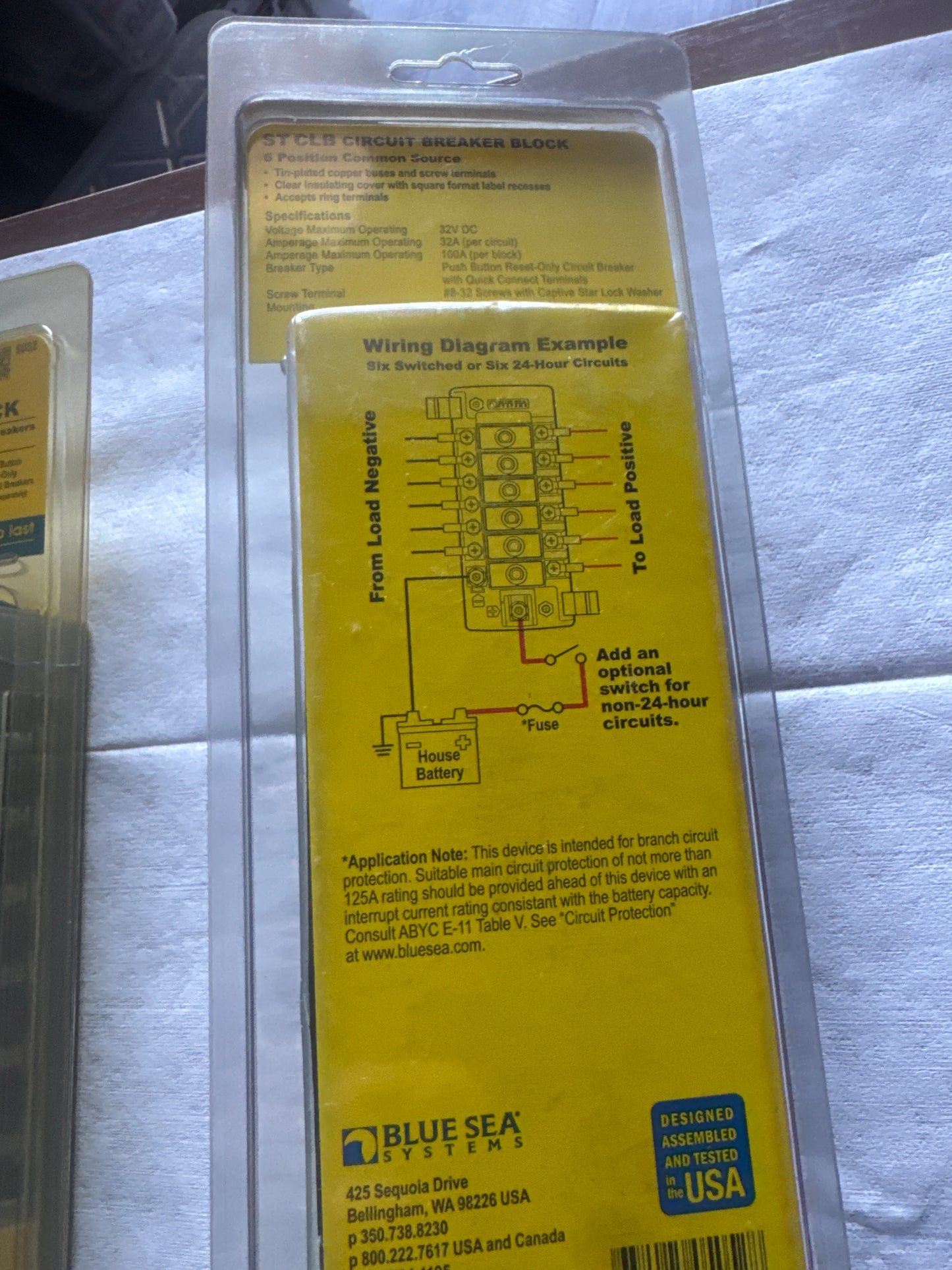 Blue Sea System St CLB 6-Circuit Breaker Block (Model 5052) 2 units