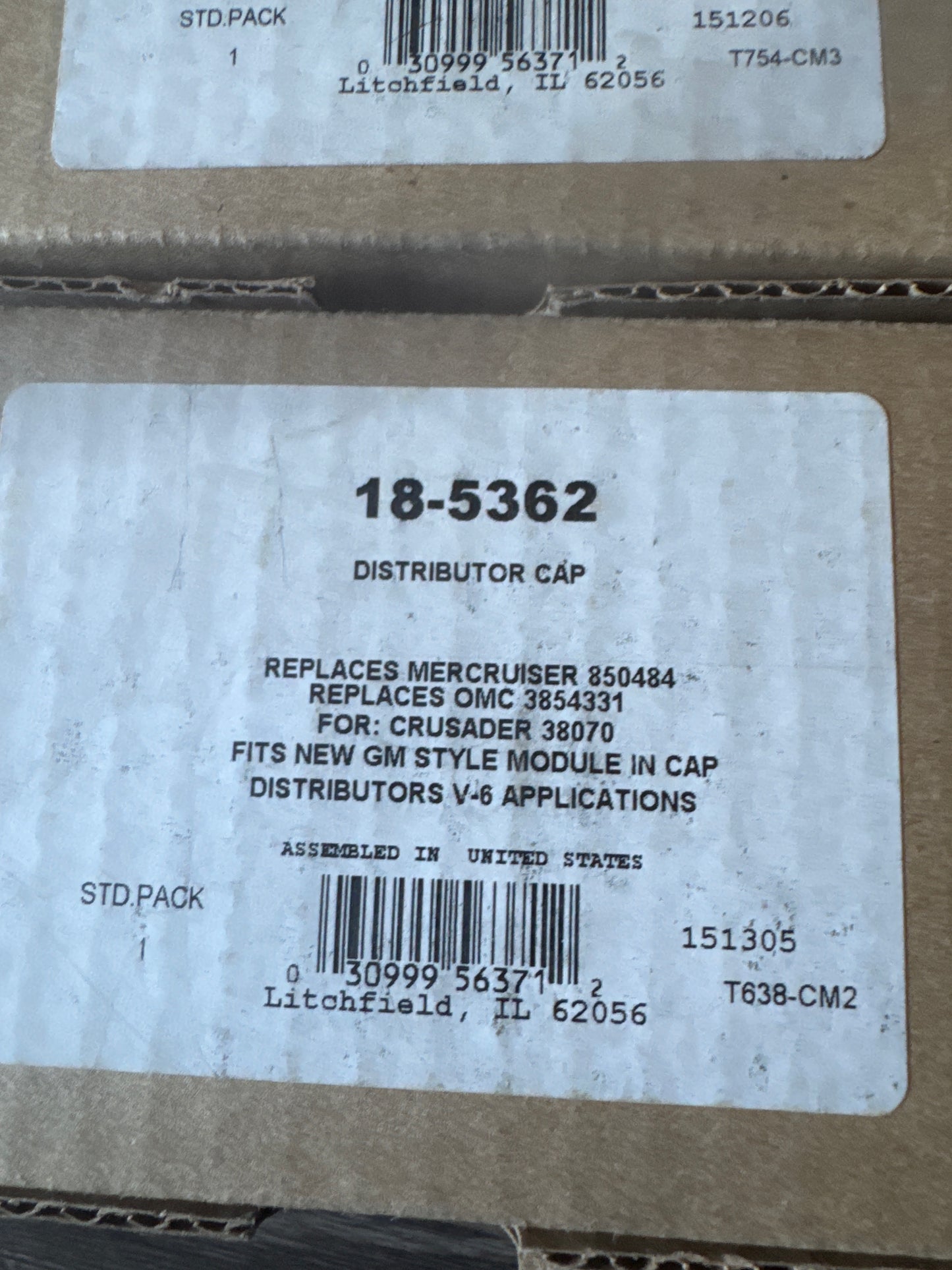 Distributor Cap 18-5362 Marine Replacement for Mercruiser/OMC compatible (lot of 3)