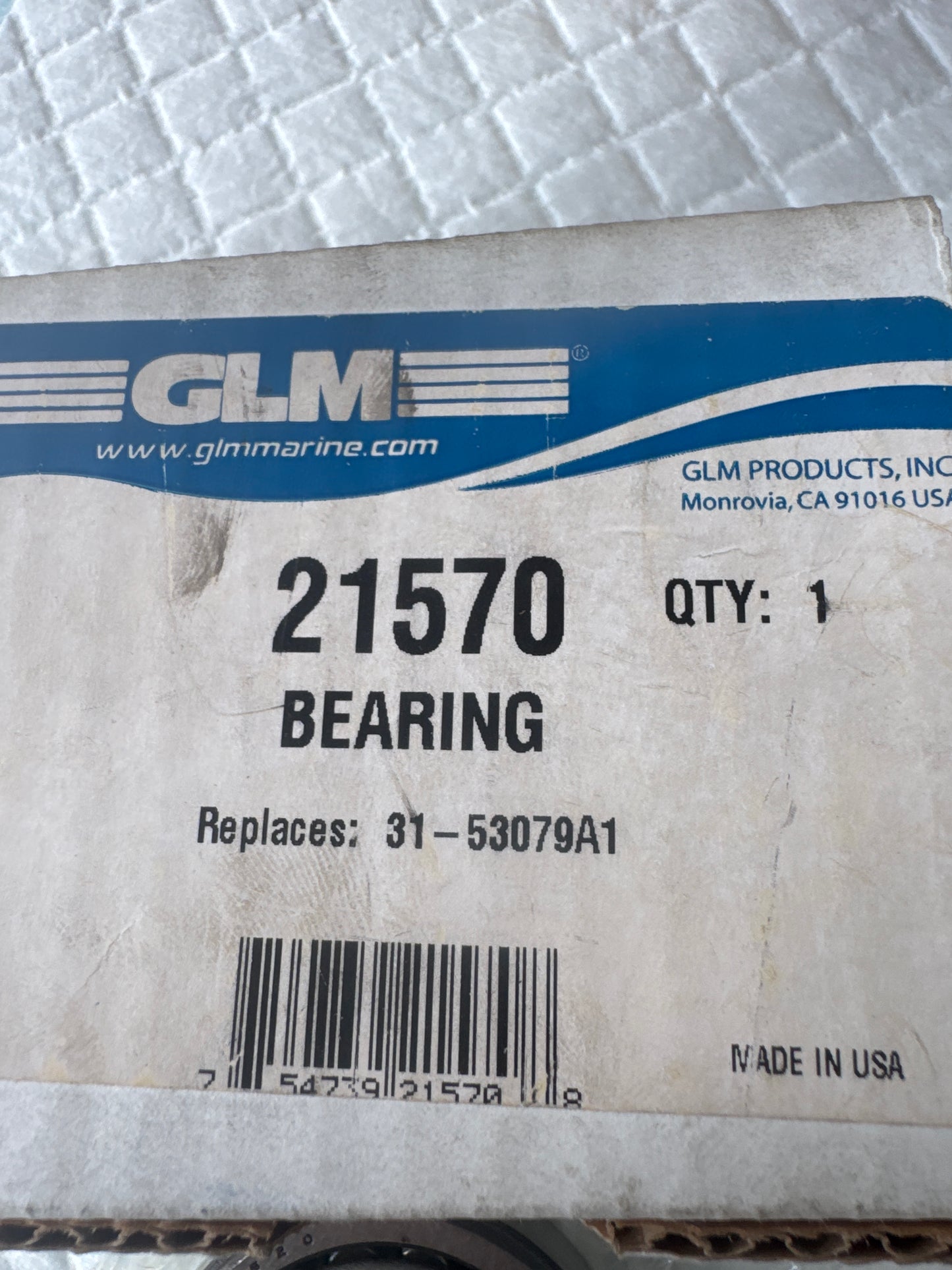 Drive Shaft Bearing GLM 21570 OEM Mercury 31-53079A1